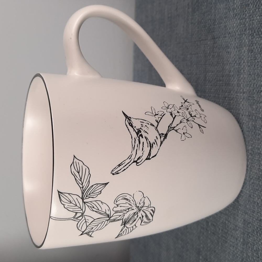 Warbler Bird Coffee Tea Mug Cup Dogwood Flower Floral Nature Lover